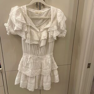 White LoveShackFancy Liv Cotton Ruffled Dress
